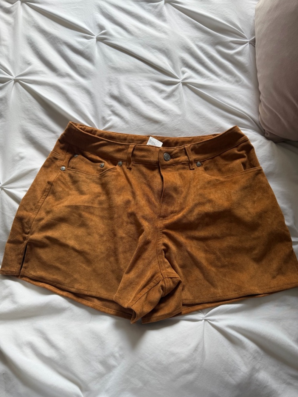 Suade Style Brown Mini Shorts Size M